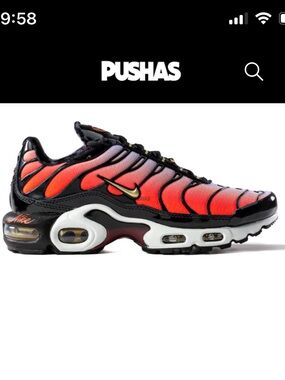 Nike Gradient Orange to Pink Air Max Plus with Black Accents